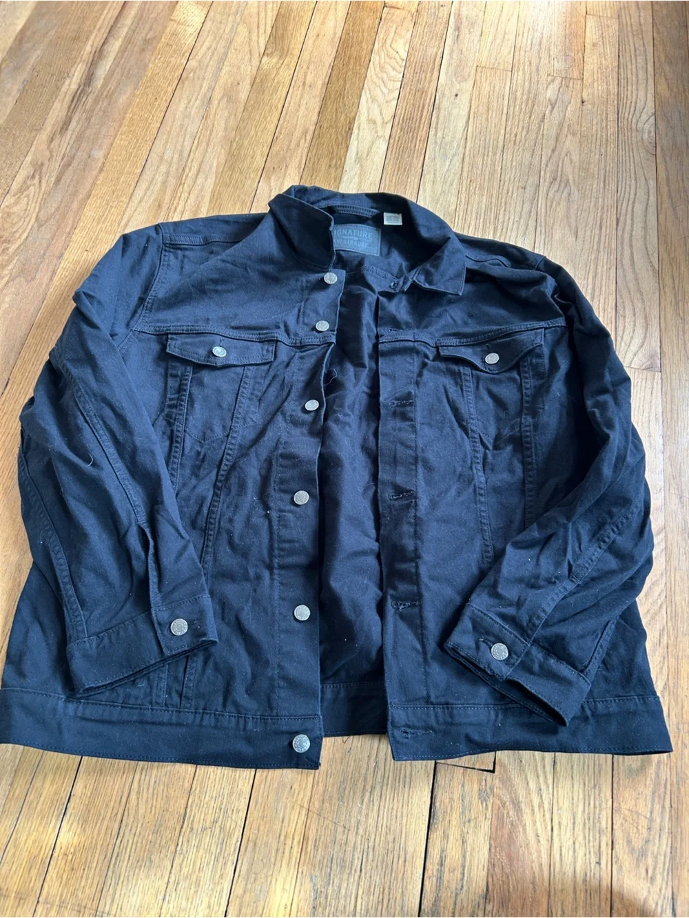 Signature Men's Black Denim Jacket - Picture 1 of 5